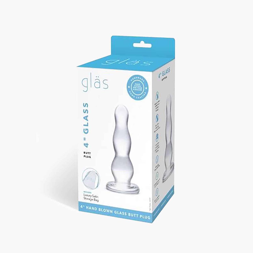 Glass Butt Plug Clear 4in