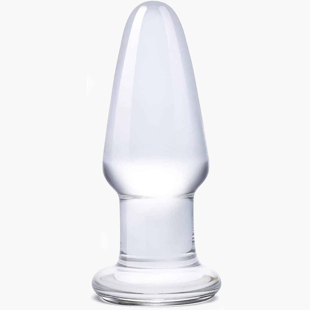 Glass Butt Plug Clear 3.5in Glass Butt Plug Clear 3.5in
