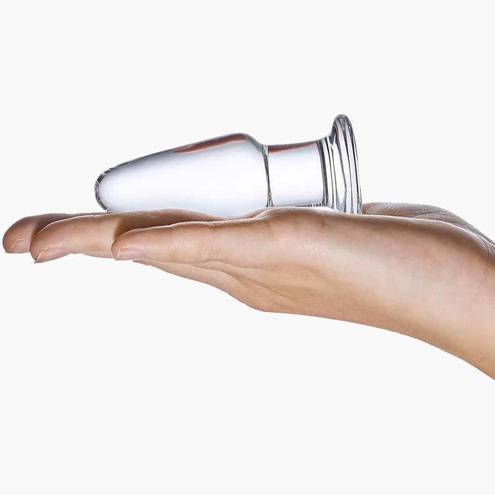 Glass Butt Plug Clear 3.5in Glass Butt Plug Clear 3.5in
