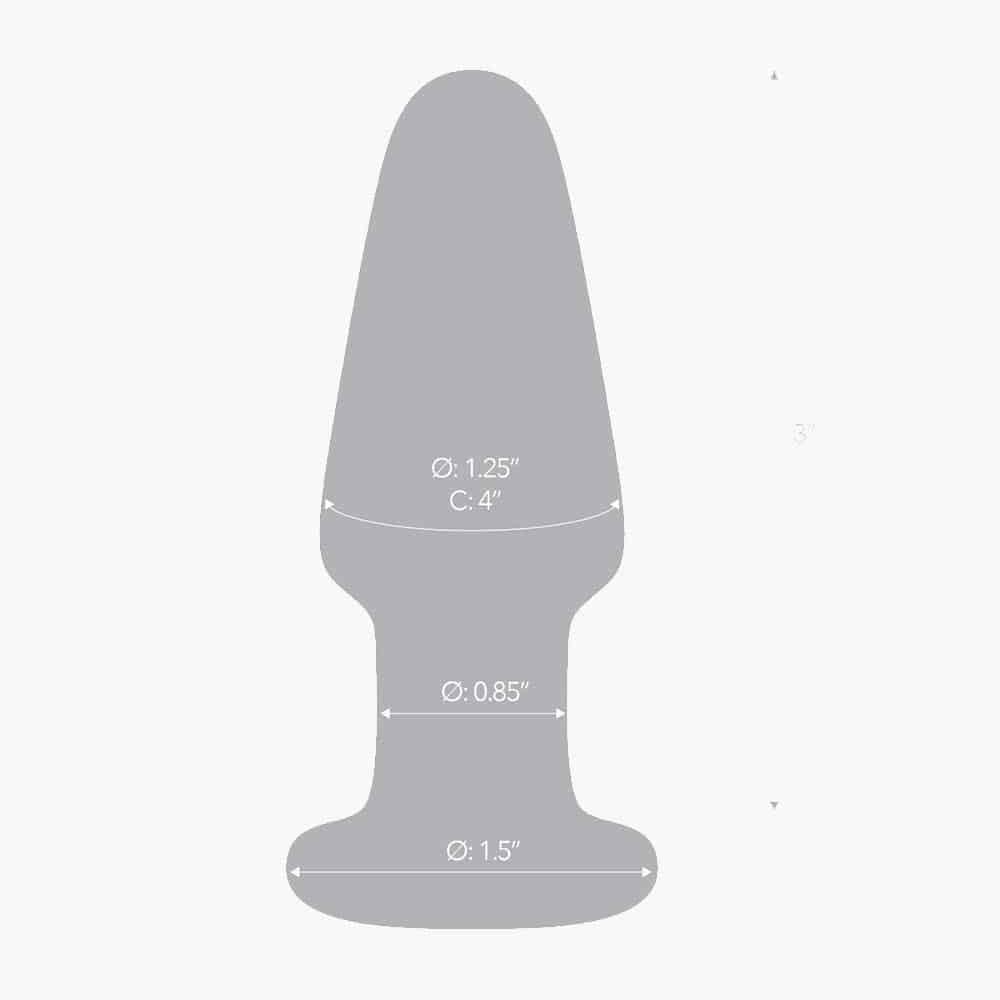 Glass Butt Plug Clear 3.5in