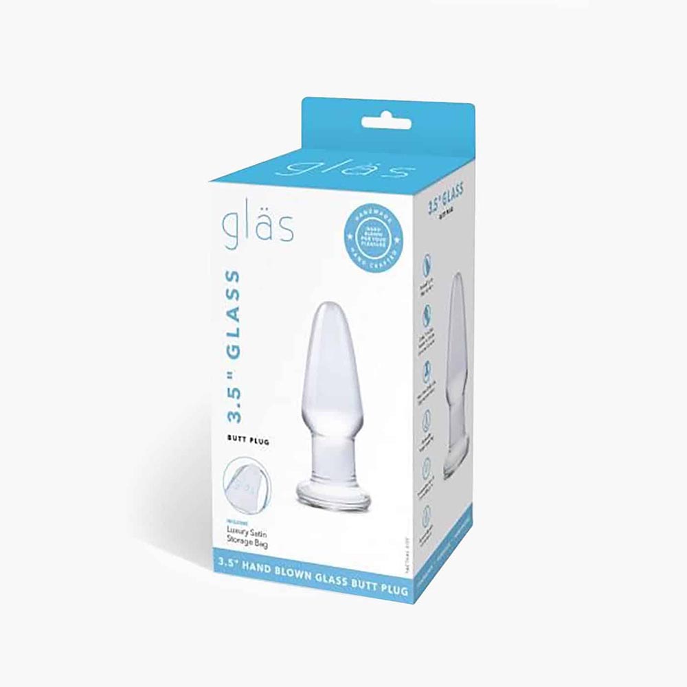 Glass Butt Plug Clear 3.5in Glass Butt Plug Clear 3.5in