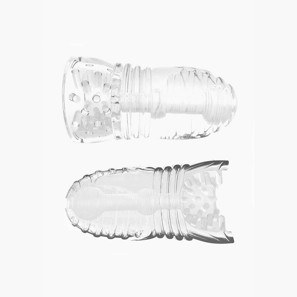 Glacier Dual End Stroker Male Masturbator Transparent O Glacier Dual End Stroker Male Masturbator Transparent O