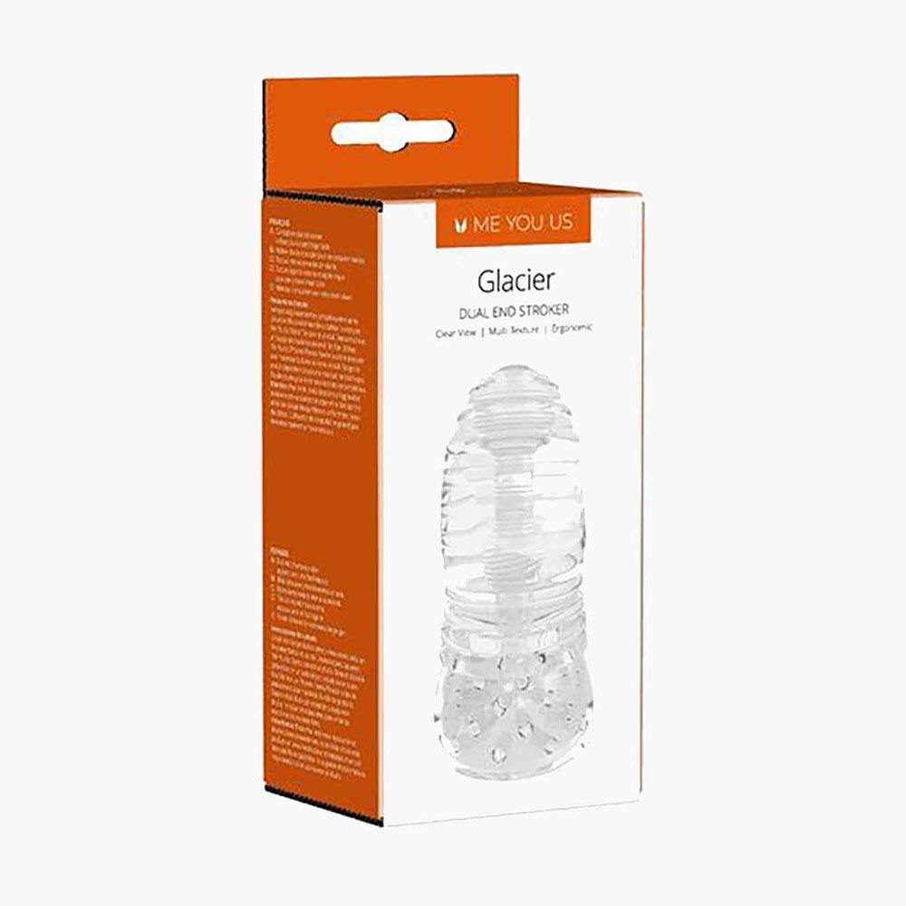 Glacier Dual End Stroker Male Masturbator Transparent O Glacier Dual End Stroker Male Masturbator Transparent O