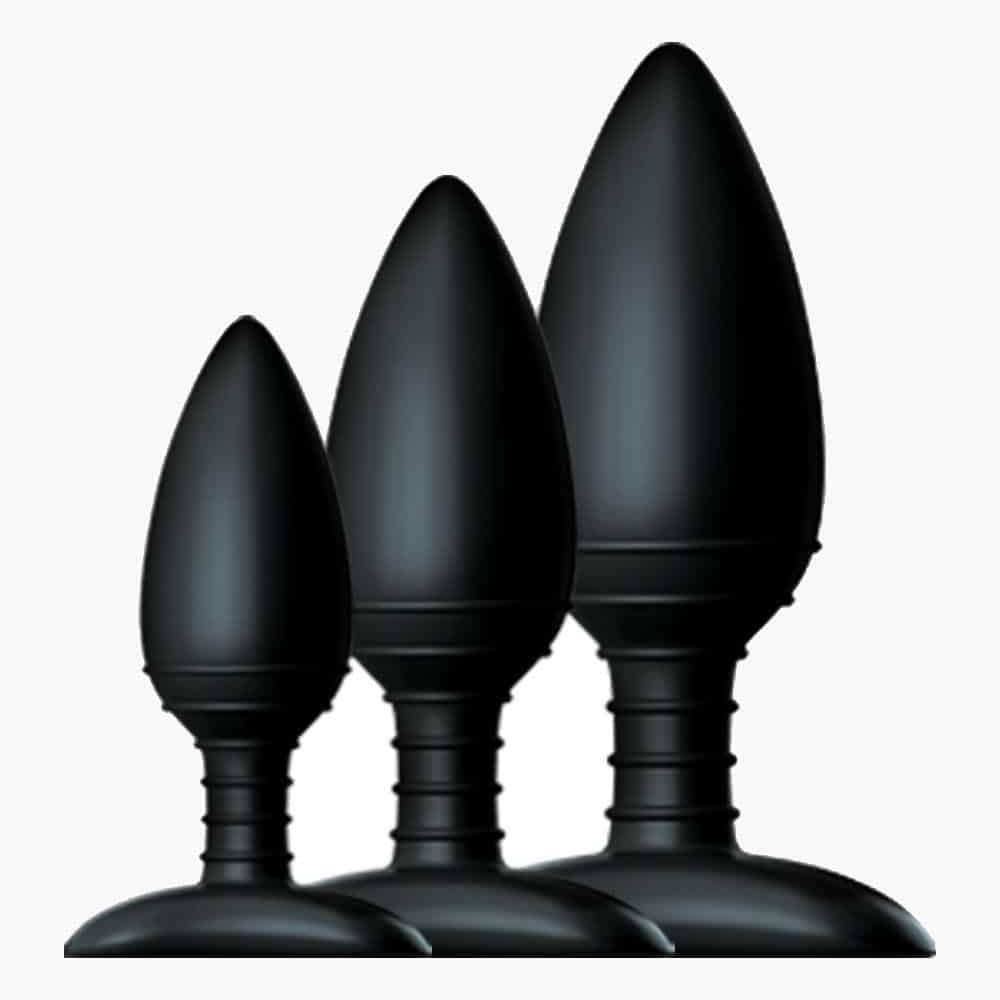 Butt Plug Trio Black Assorted Butt Plug Trio Black Assorted