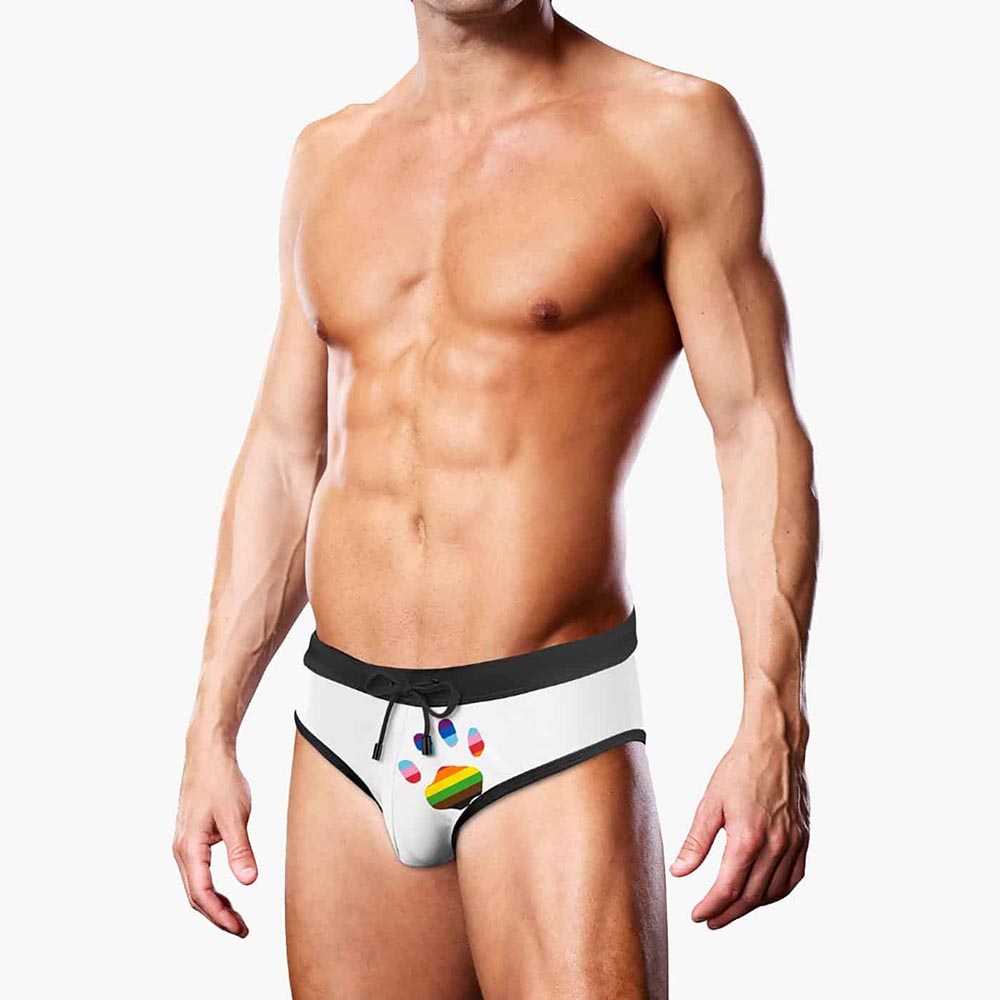 Swim Brief Oversized Paw White