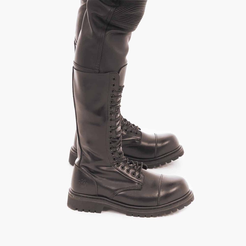 Leather 20 Hole Boots Black Leather 20 Hole Boots Black