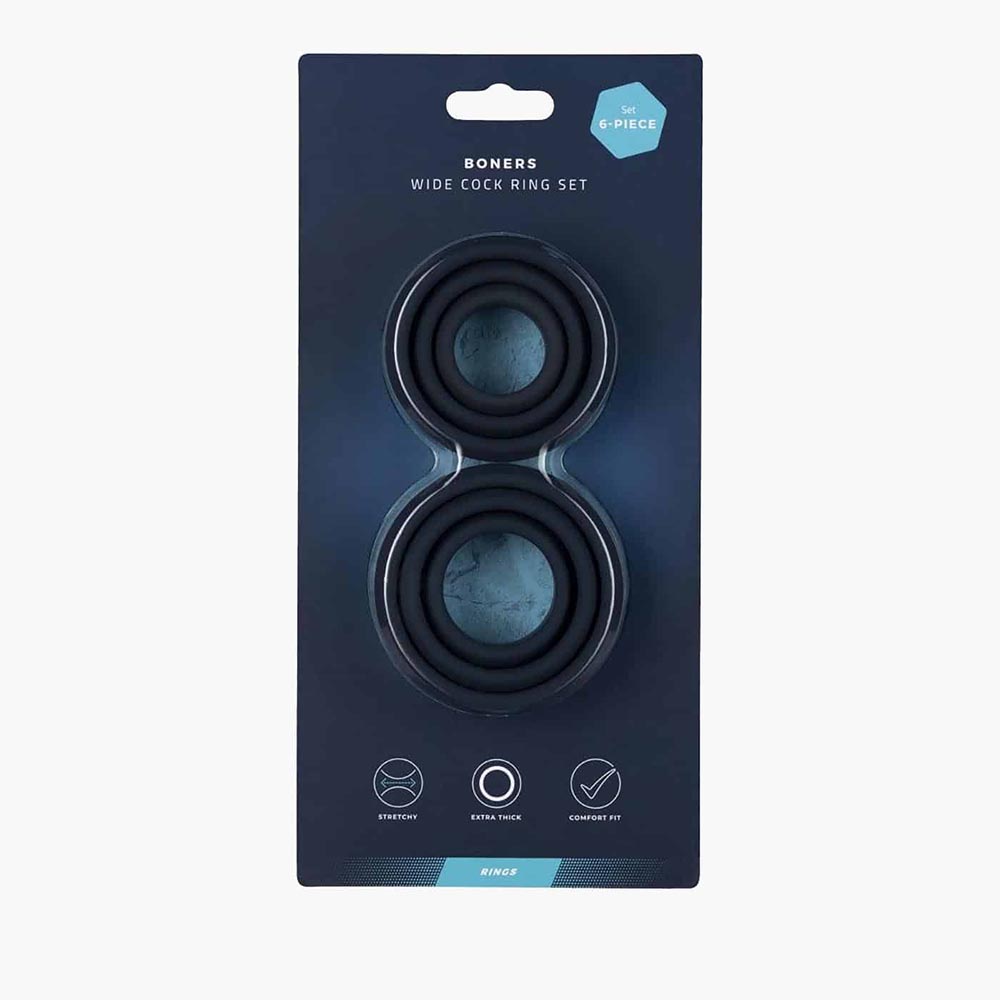 6-Piece Cock Ring Set Grey