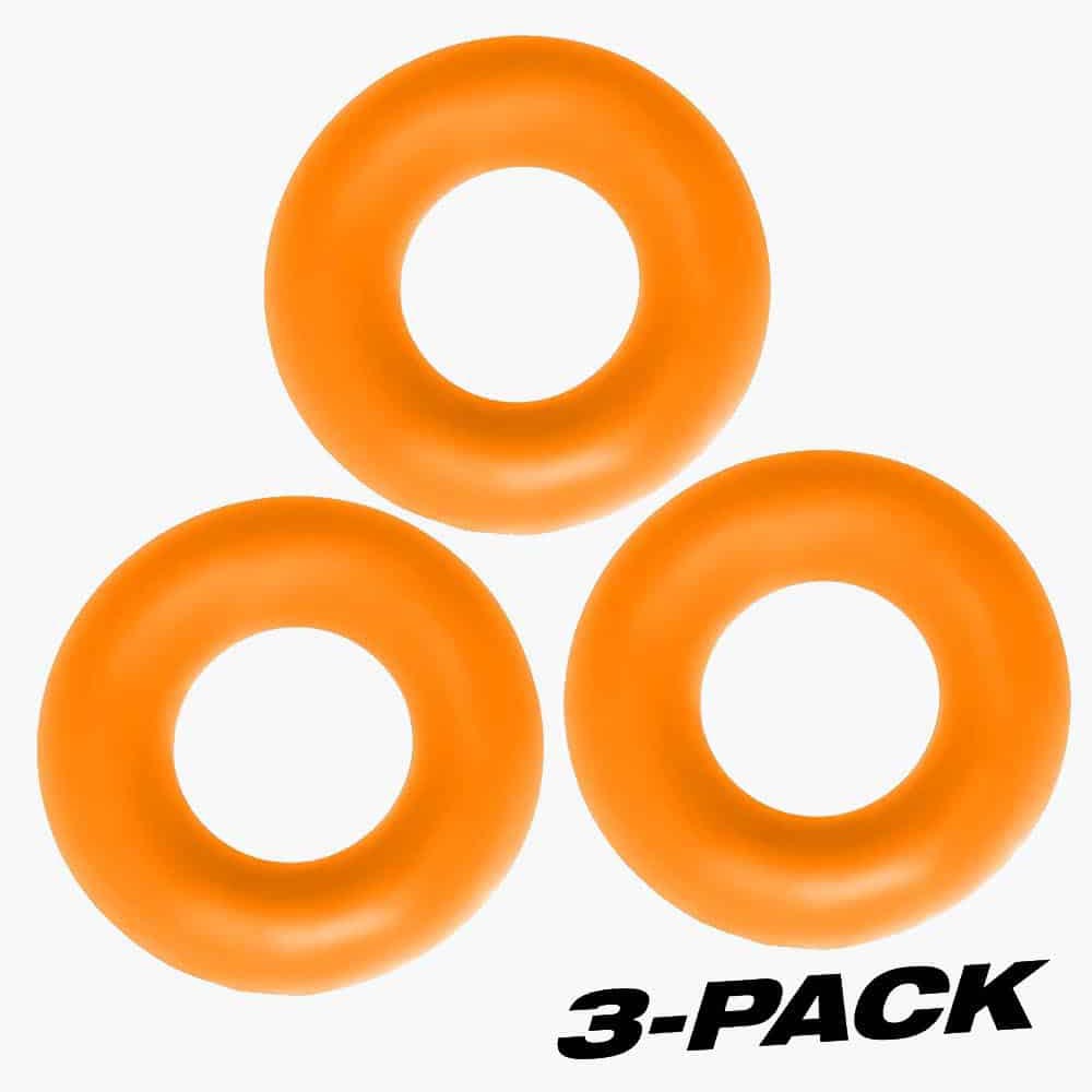 Fat 3 Pack Jumbo Cock Rings Orange Fat 3 Pack Jumbo Cock Rings Orange