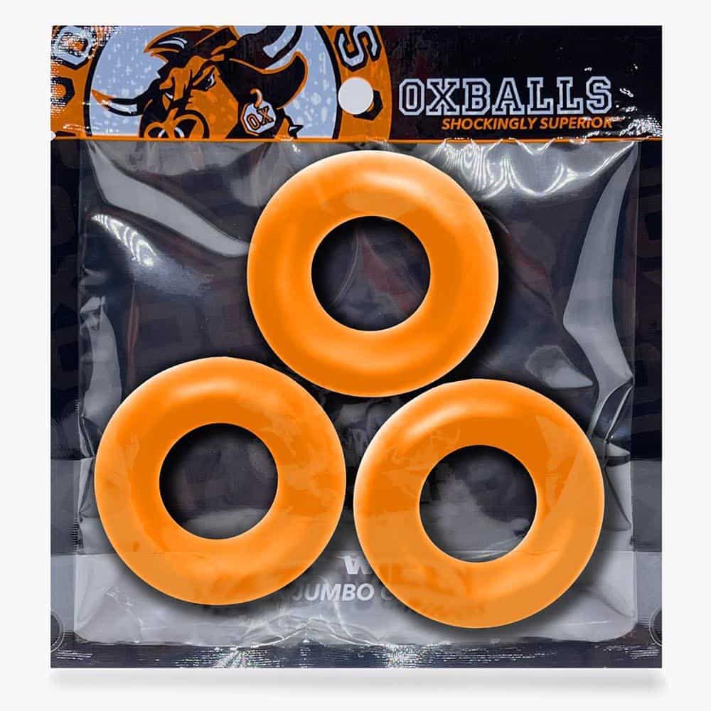 Fat 3 Pack Jumbo Cock Rings Orange