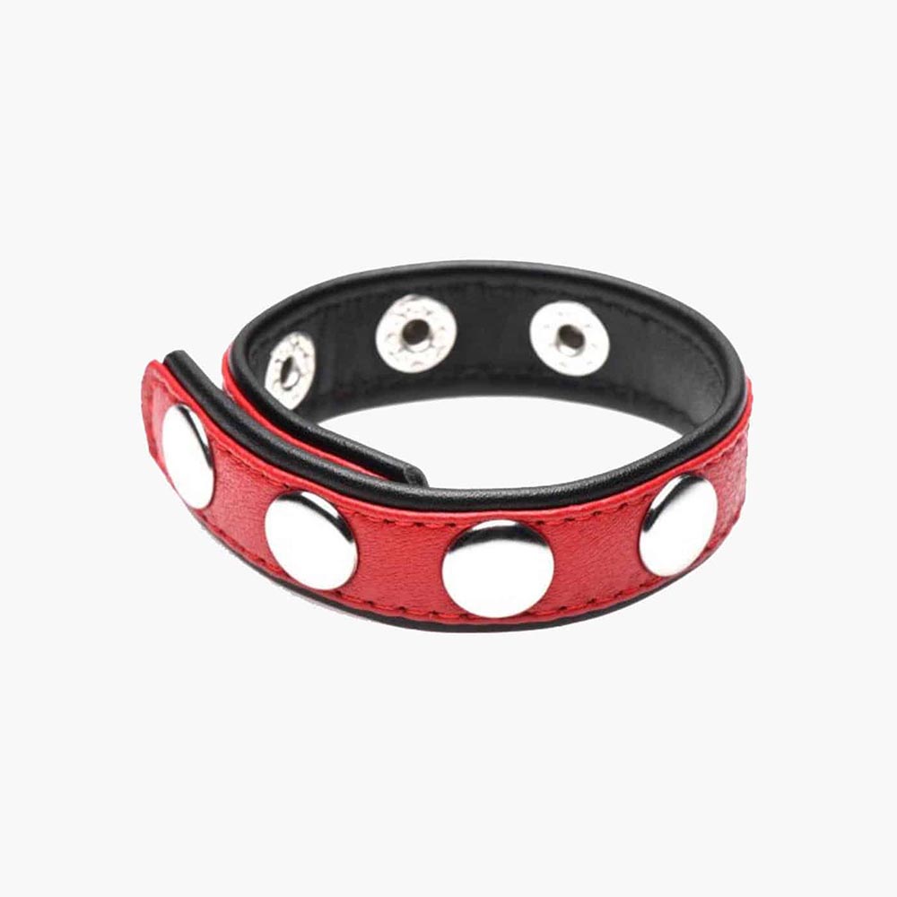 Leather Speed Snap Cock Ring Red Leather Speed Snap Cock Ring Red