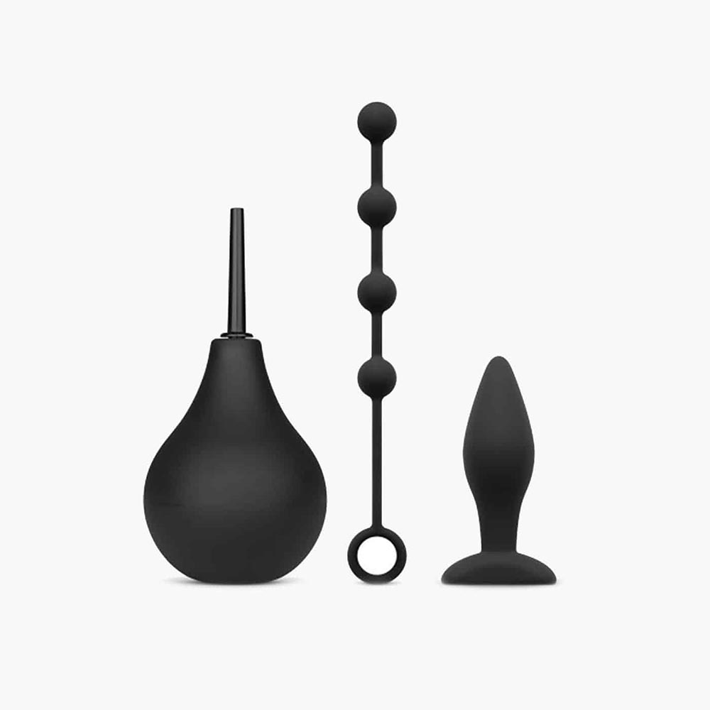 Anal Beginner Kit – Butt Plug, Beads & Douche Set