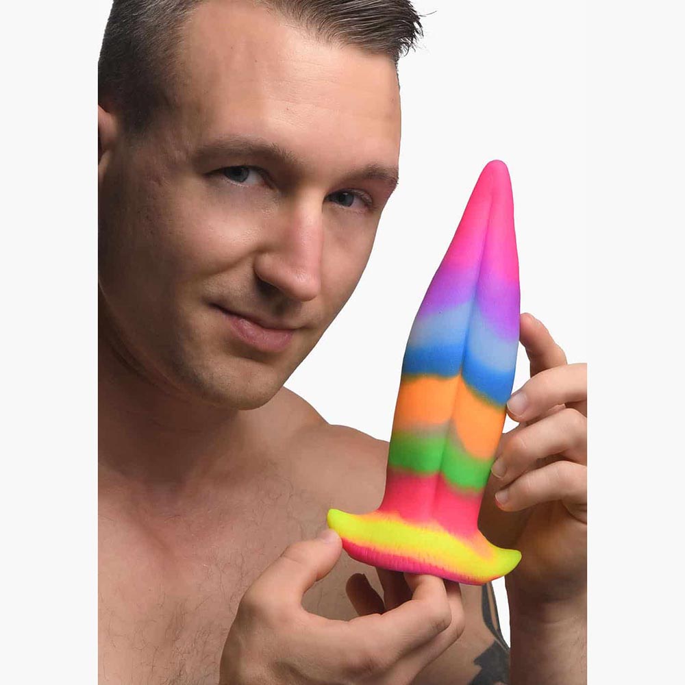 Unicorn Tongue Glow-in-the-Dark Silicone Dildo Multi Colour Unicorn Tongue Glow-in-the-Dark Silicone Dildo Multi Colour