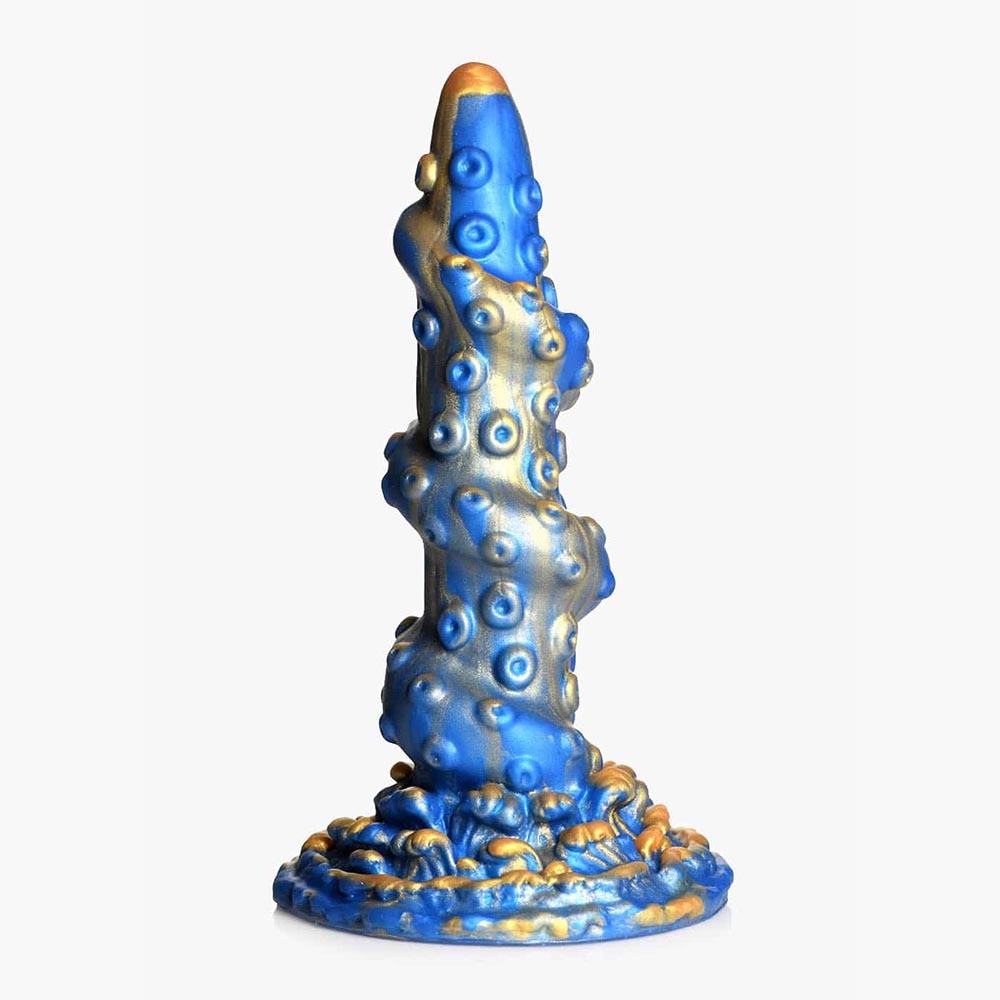 Kraken Tentacled Silicone Dildo Blue Gold