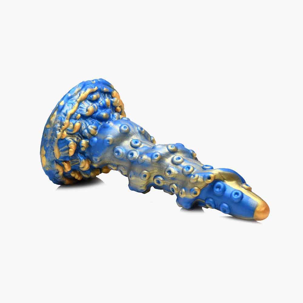 Kraken Tentacled Silicone Dildo Blue Gold