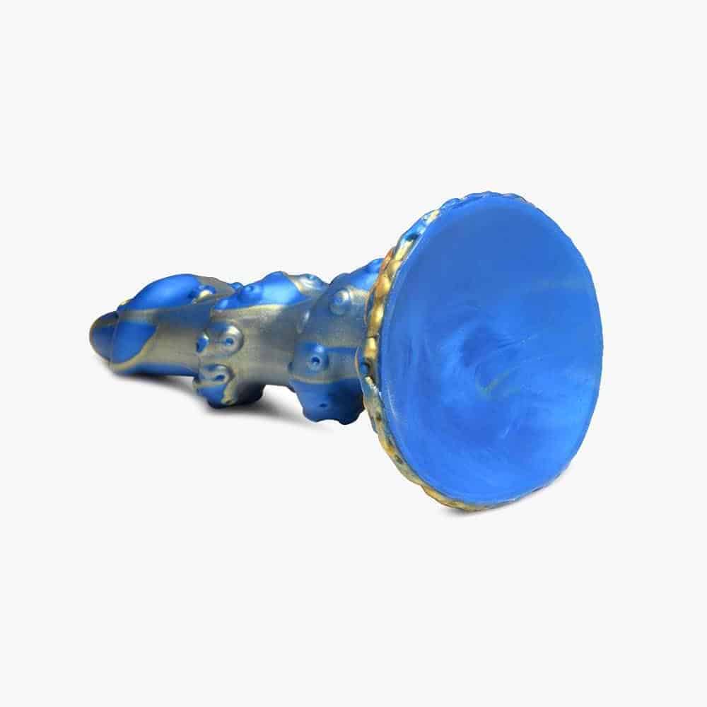 Kraken Tentacled Silicone Dildo Blue Gold Kraken Tentacled Silicone Dildo Blue Gold
