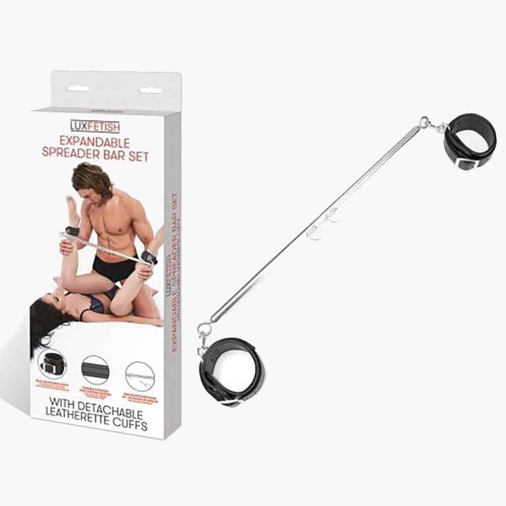 Expandable Spreader Bar Set 35 – 47″ With Detachable Leatherette Cuffs Expandable Spreader Bar Set 35 – 47″ With Detachable Leatherette Cuffs