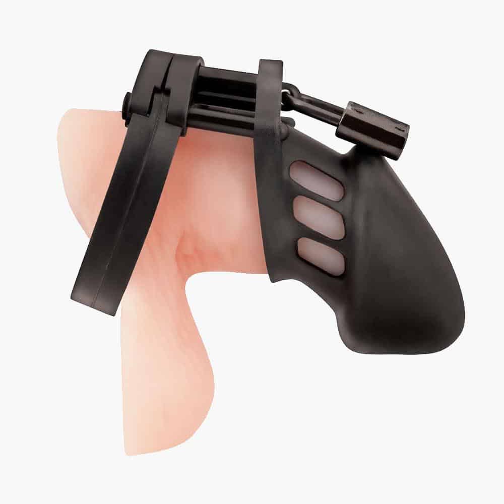 SILICONE CHASTITY COCK CAGE – BLACK