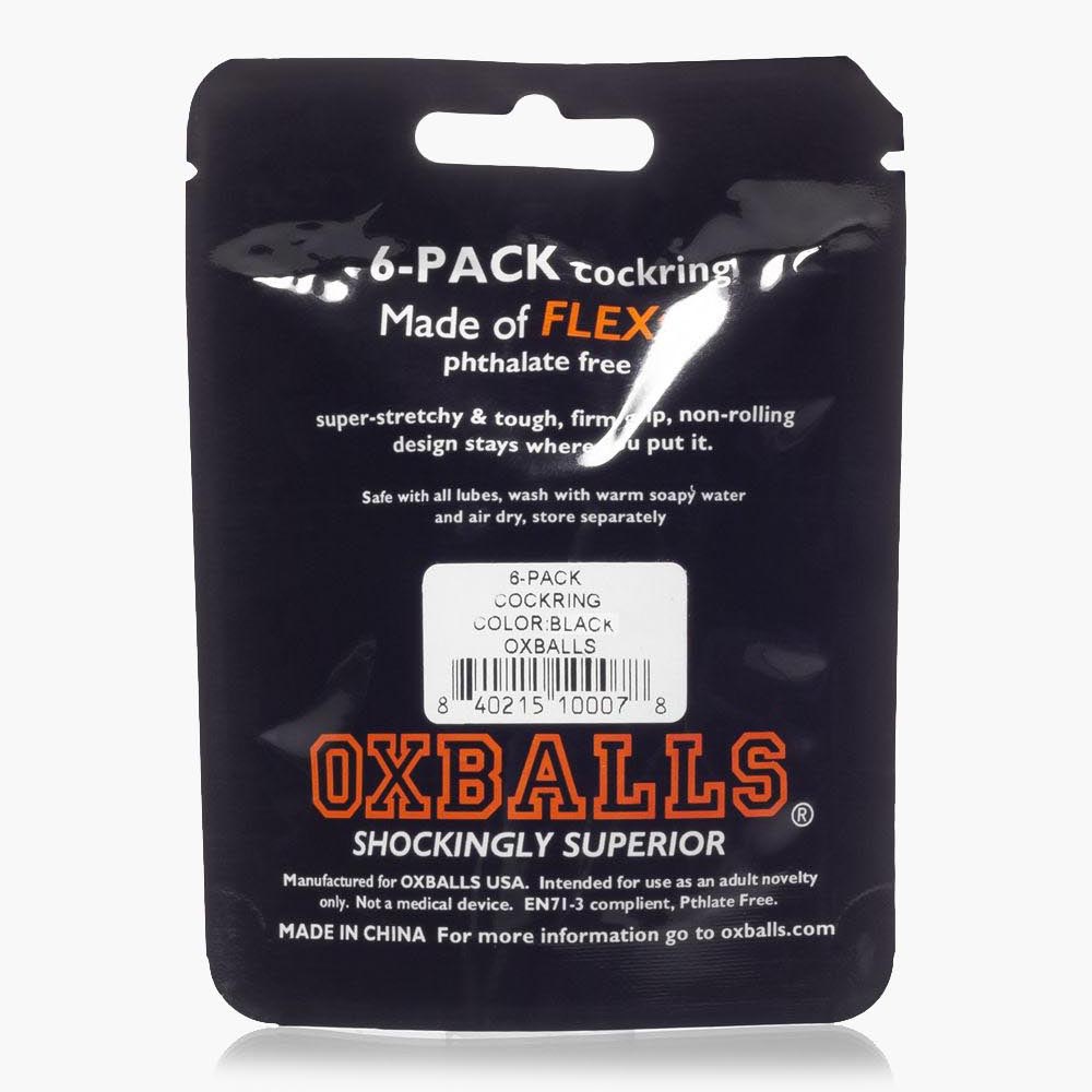 Oxballs 6 Pack Cock Ring Black Oxballs 6 Pack Cock Ring Black