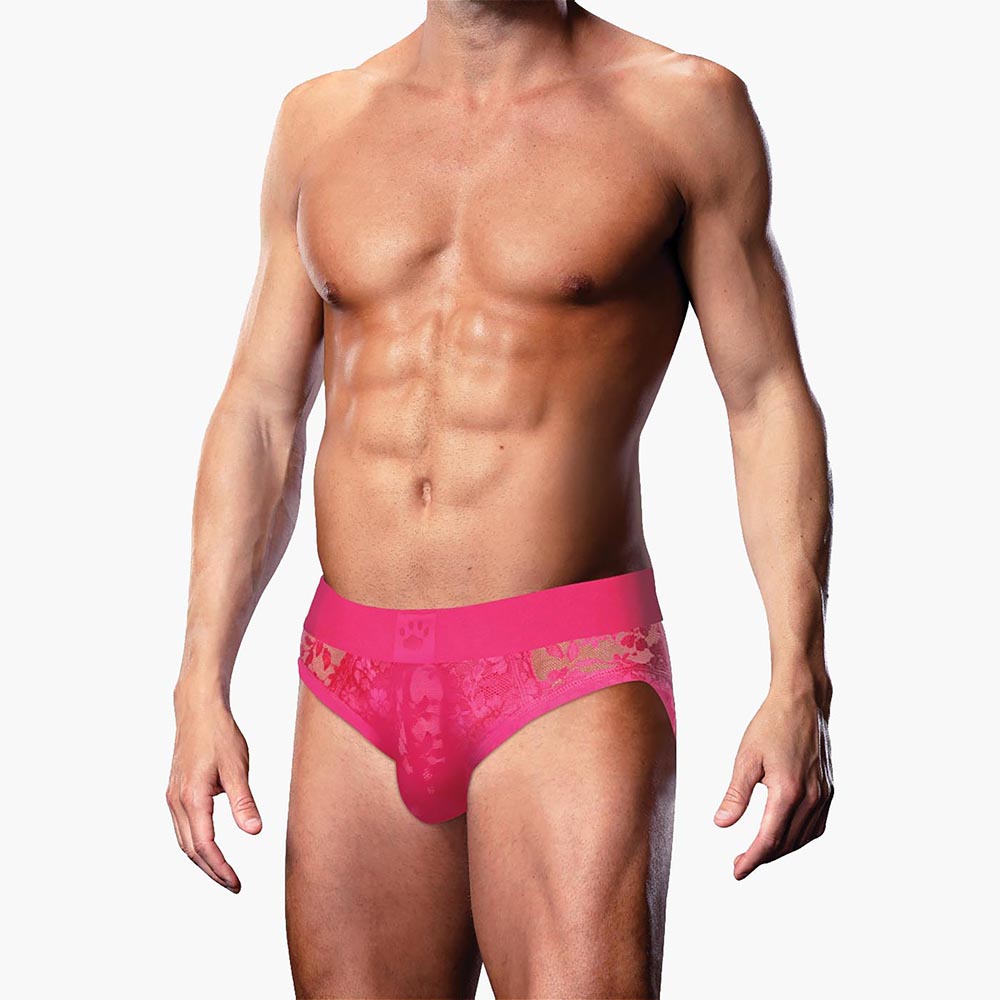 Pink Lace Open Back Brief