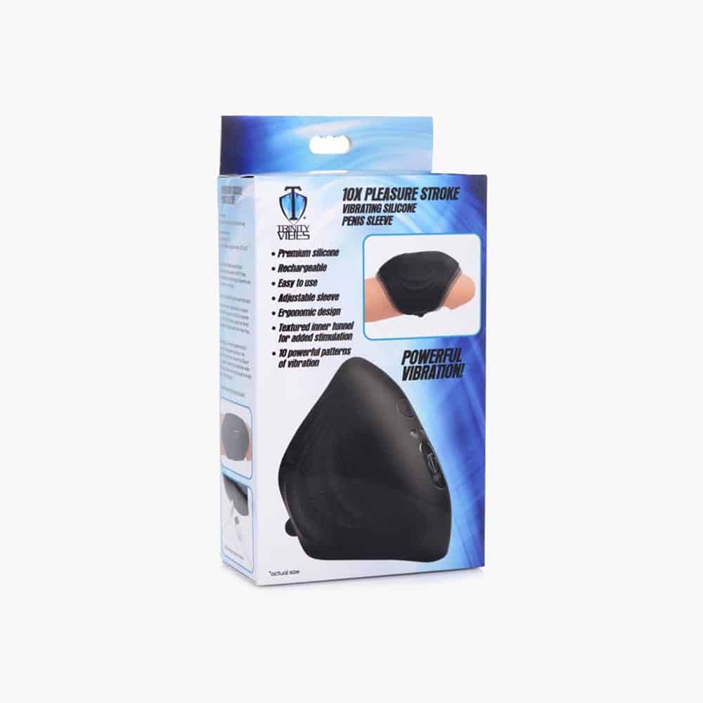 Trinity For Men 10x Pleasure Stroke Vibrating Silicone Penis Sleeve Black Trinity For Men 10x Pleasure Stroke Vibrating Silicone Penis Sleeve Black