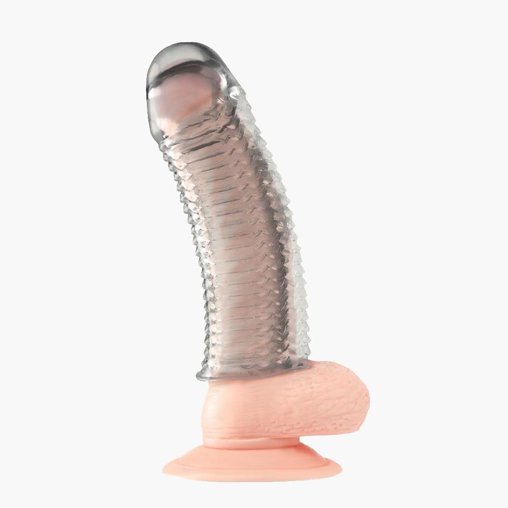6.5inch Clear Textured Penis Enhancing Sleeve Extension 6.5inch Clear Textured Penis Enhancing Sleeve Extension