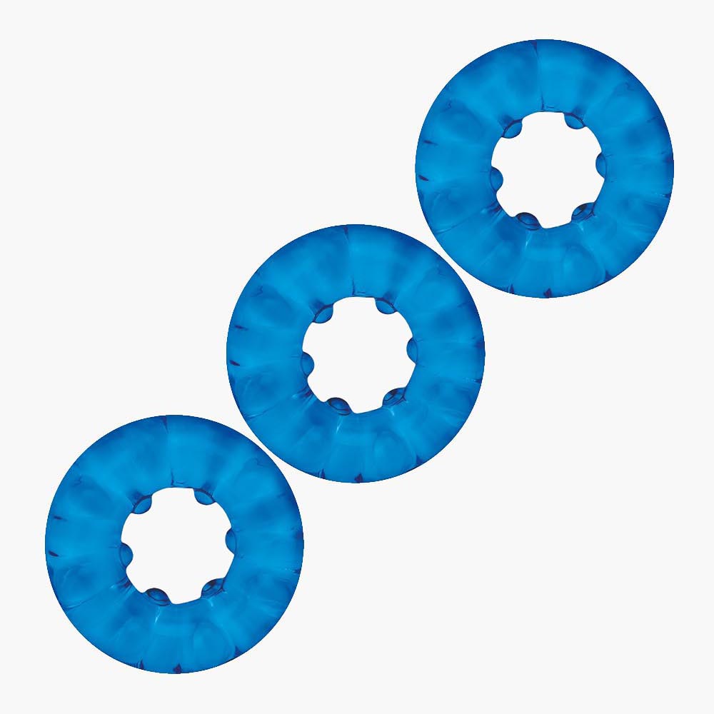 3 Pack Ribbed Rider Cock Ring Set