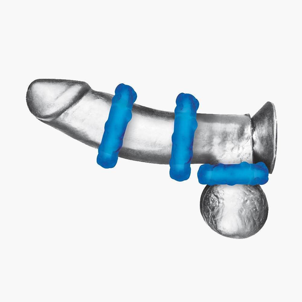 3 Pack Ribbed Rider Cock Ring Set 3 Pack Ribbed Rider Cock Ring Set