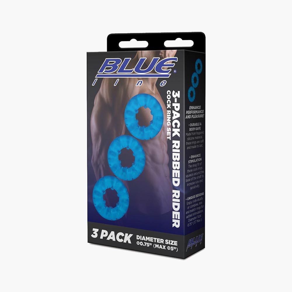 3 Pack Ribbed Rider Cock Ring Set 3 Pack Ribbed Rider Cock Ring Set