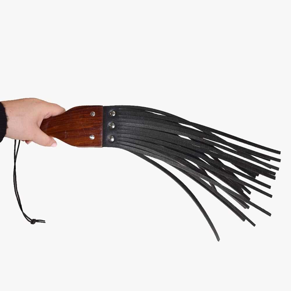 Leather and Wood Fringe Paddle Leather and Wood Fringe Paddle