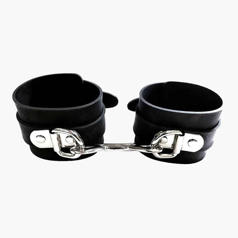 Black Rubber Ankle Cuffs