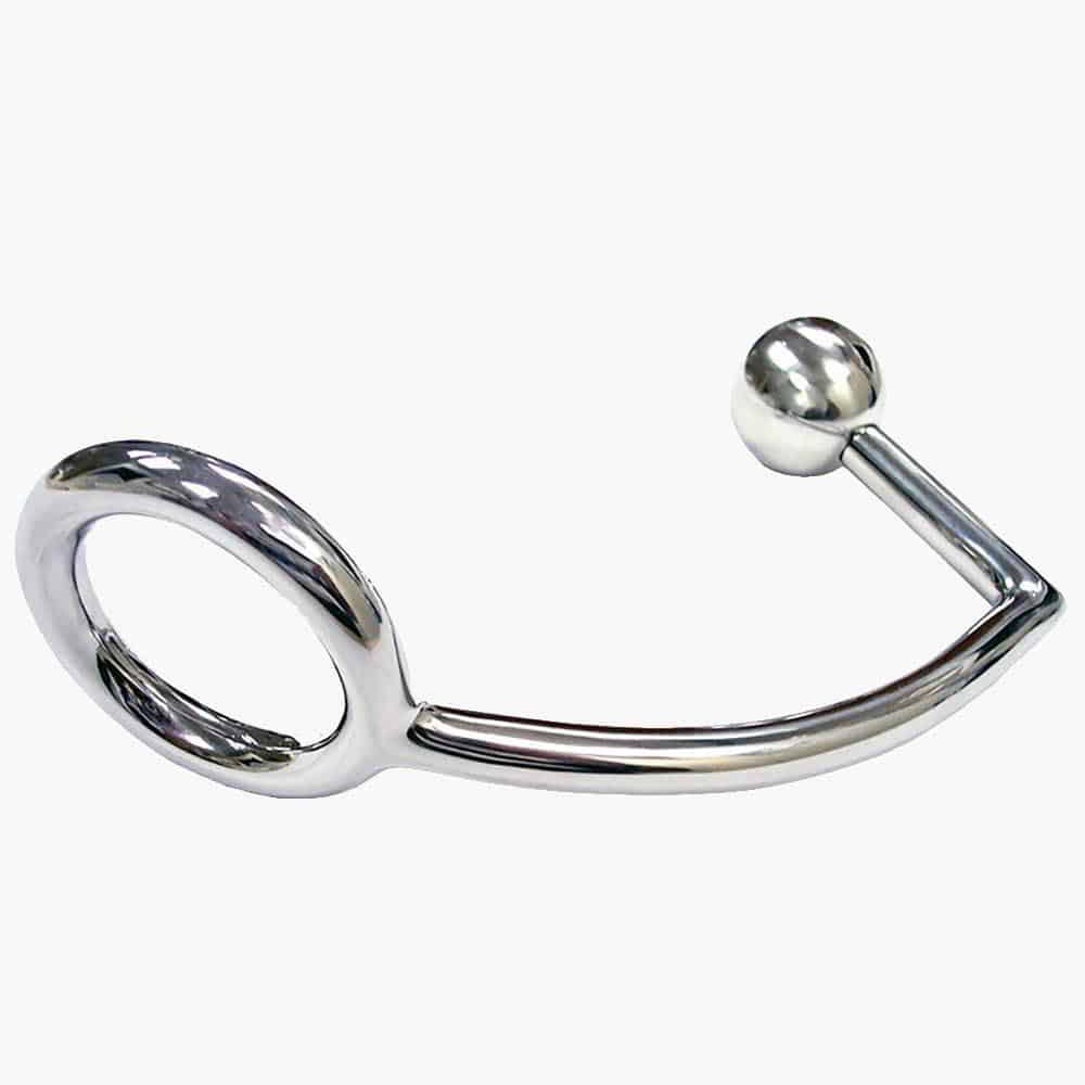 Stainless Steel Cock Ring With Anal Probe Stainless Steel Cock Ring With Anal Probe