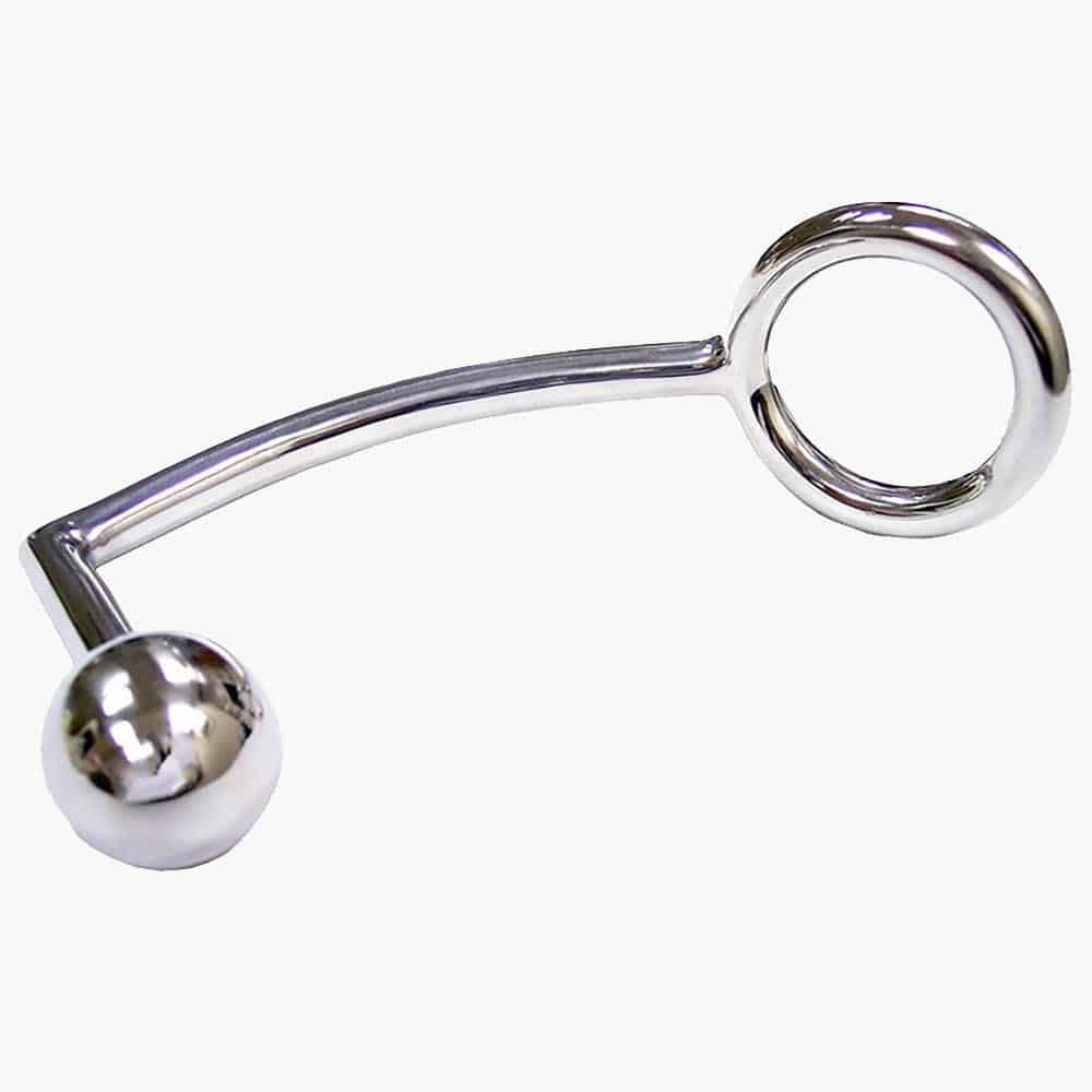 Stainless Steel Cock Ring With Anal Probe Stainless Steel Cock Ring With Anal Probe