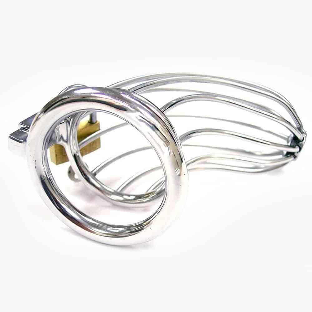Stainless Steel Chastity Cage With Padlock Stainless Steel Chastity Cage With Padlock