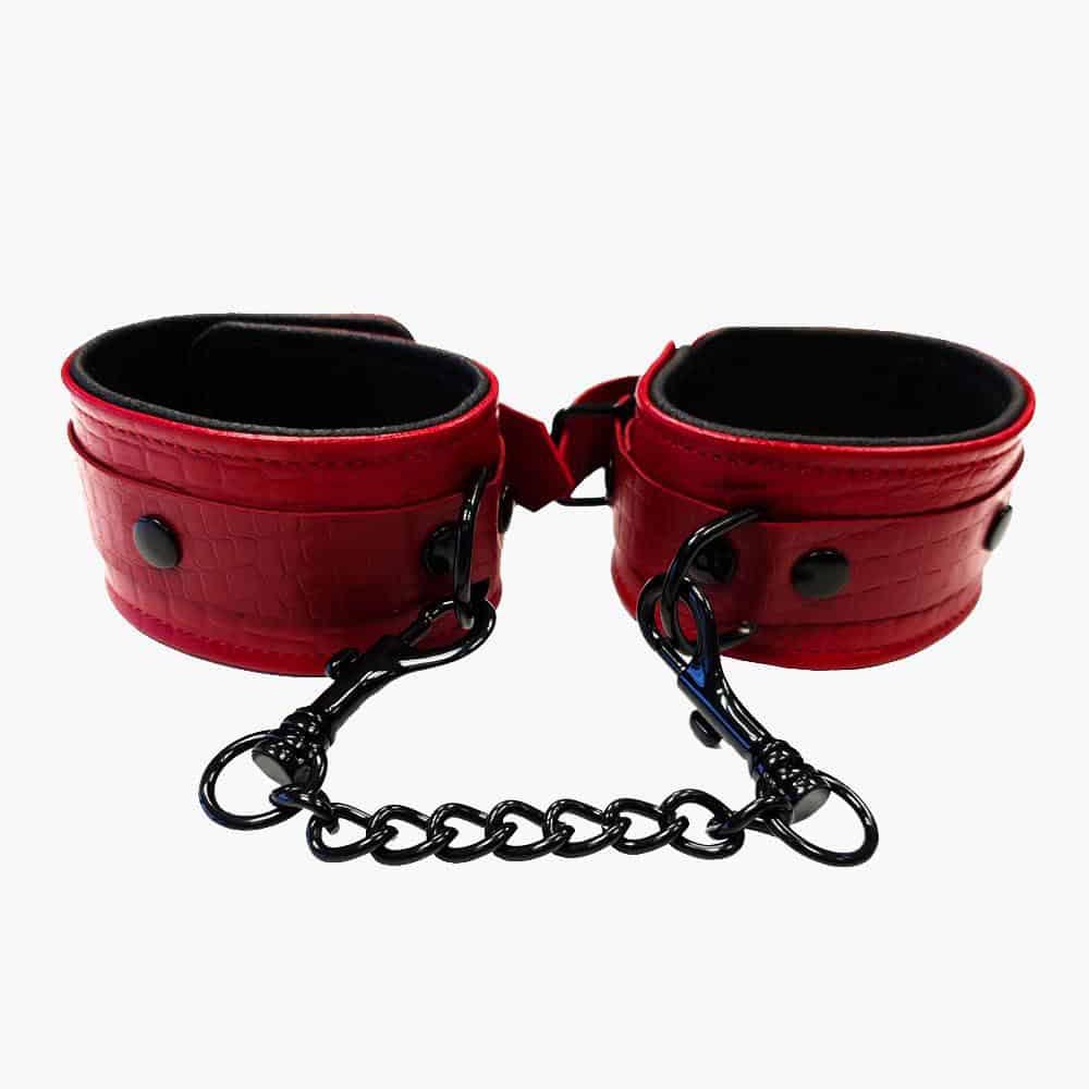 Leather Croc Print Ankle Cuffs Leather Croc Print Ankle Cuffs