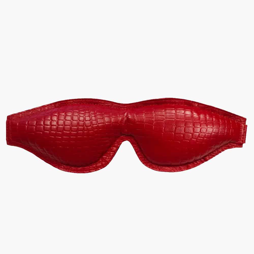 Leather Croc Print Padded Blindfold Leather Croc Print Padded Blindfold