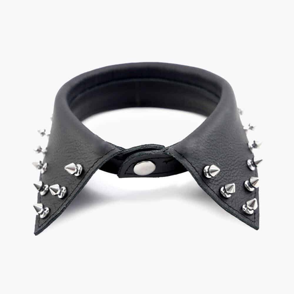 Leather Shirt Collar With Pointed Studs
