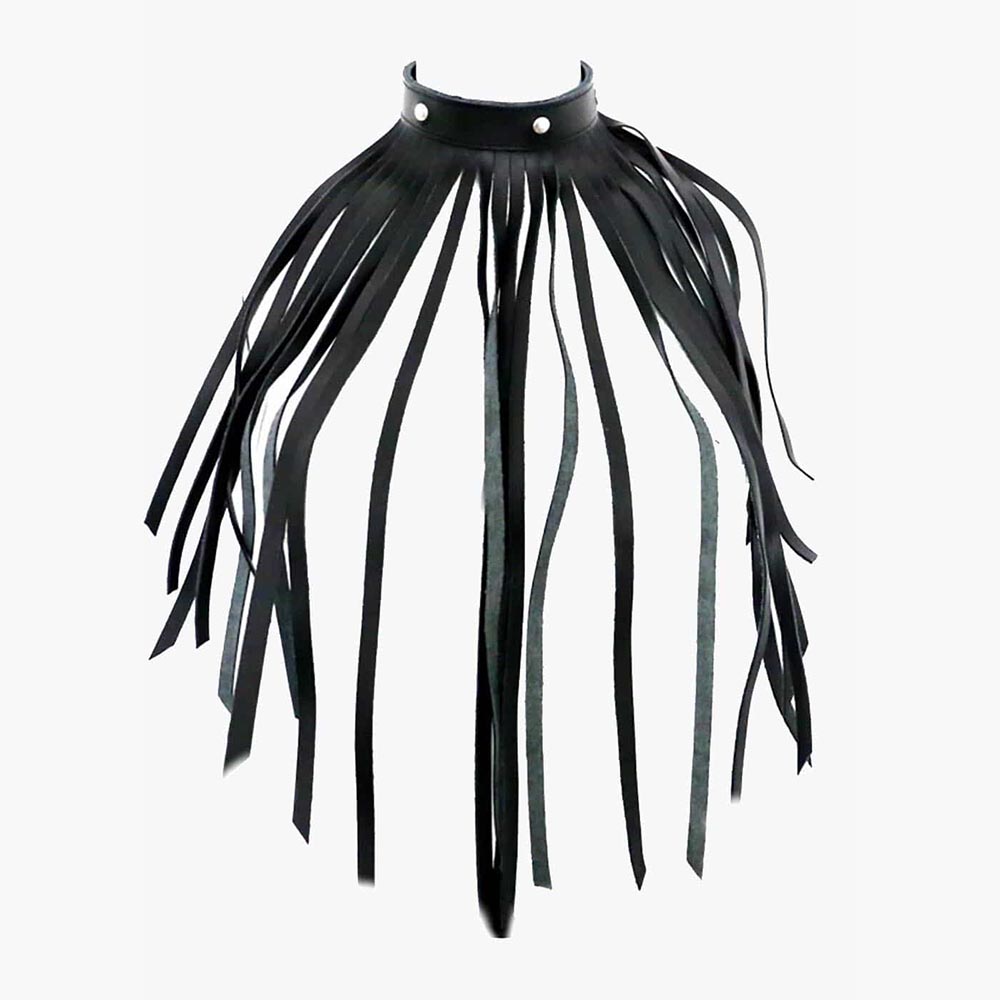 Leather Fringe Necklace Collar Leather Fringe Necklace Collar