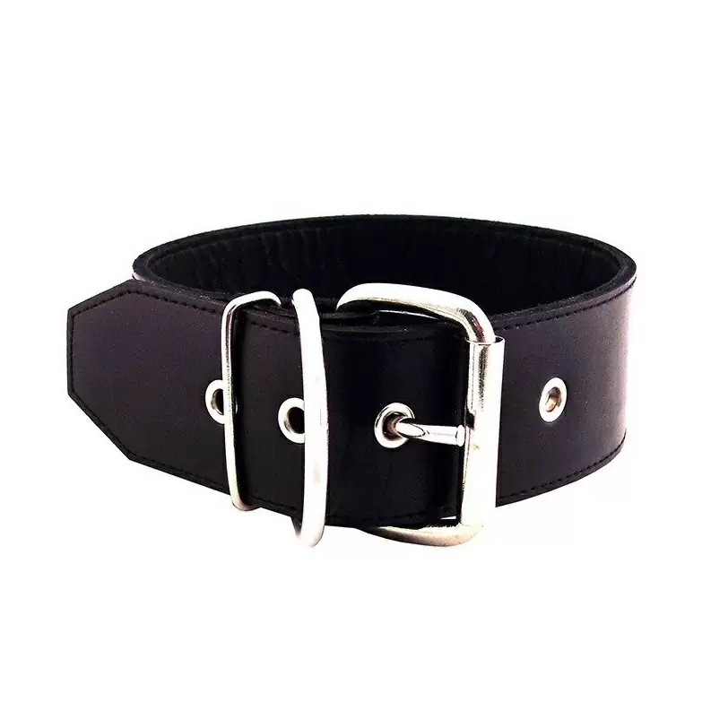 50mm Plain Black Leather Collar 50mm Plain Black Leather Collar