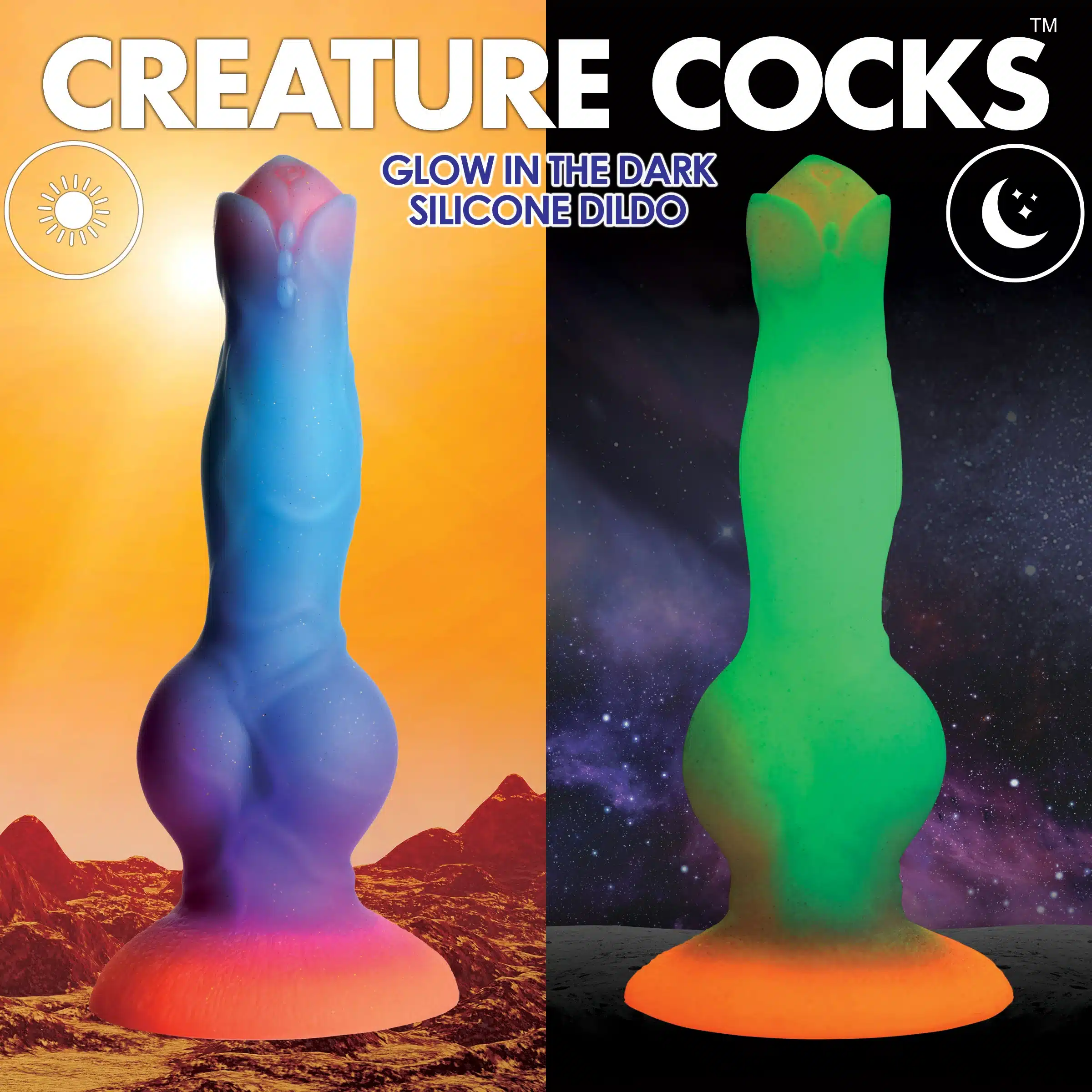 Glow-in-the-Dark Silicone Alien Dildo Glow-in-the-Dark Silicone Alien Dildo