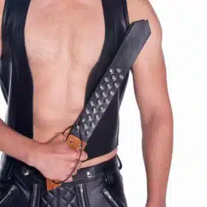 Leather and Wood Studded Paddle Leather and Wood Studded Paddle