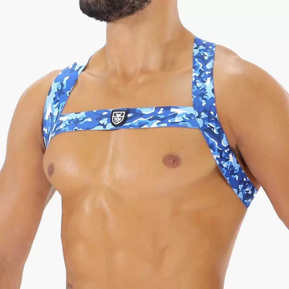 Fetish Elastic Harness Blue Camouflage Fetish Elastic Harness Blue Camouflage