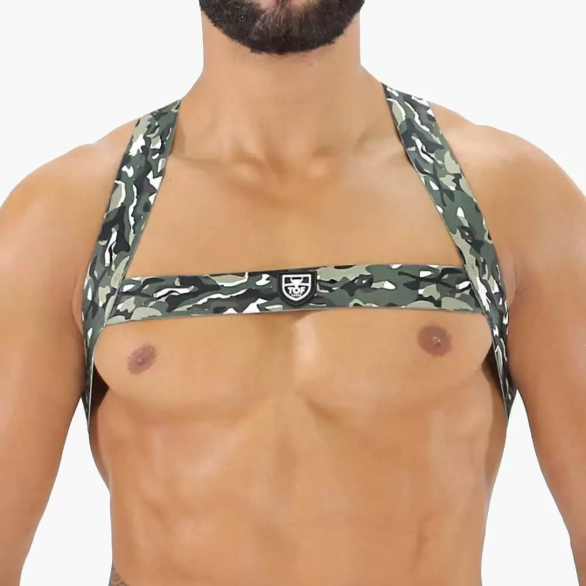 Fetish Elastic Harness Khaki Camouflage Fetish Elastic Harness Khaki Camouflage