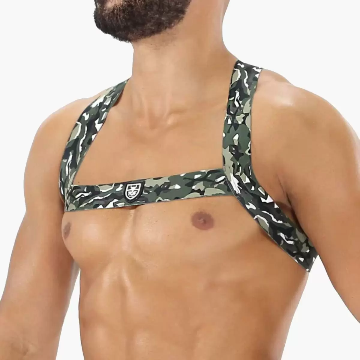 Fetish Elastic Harness Khaki Camouflage Fetish Elastic Harness Khaki Camouflage