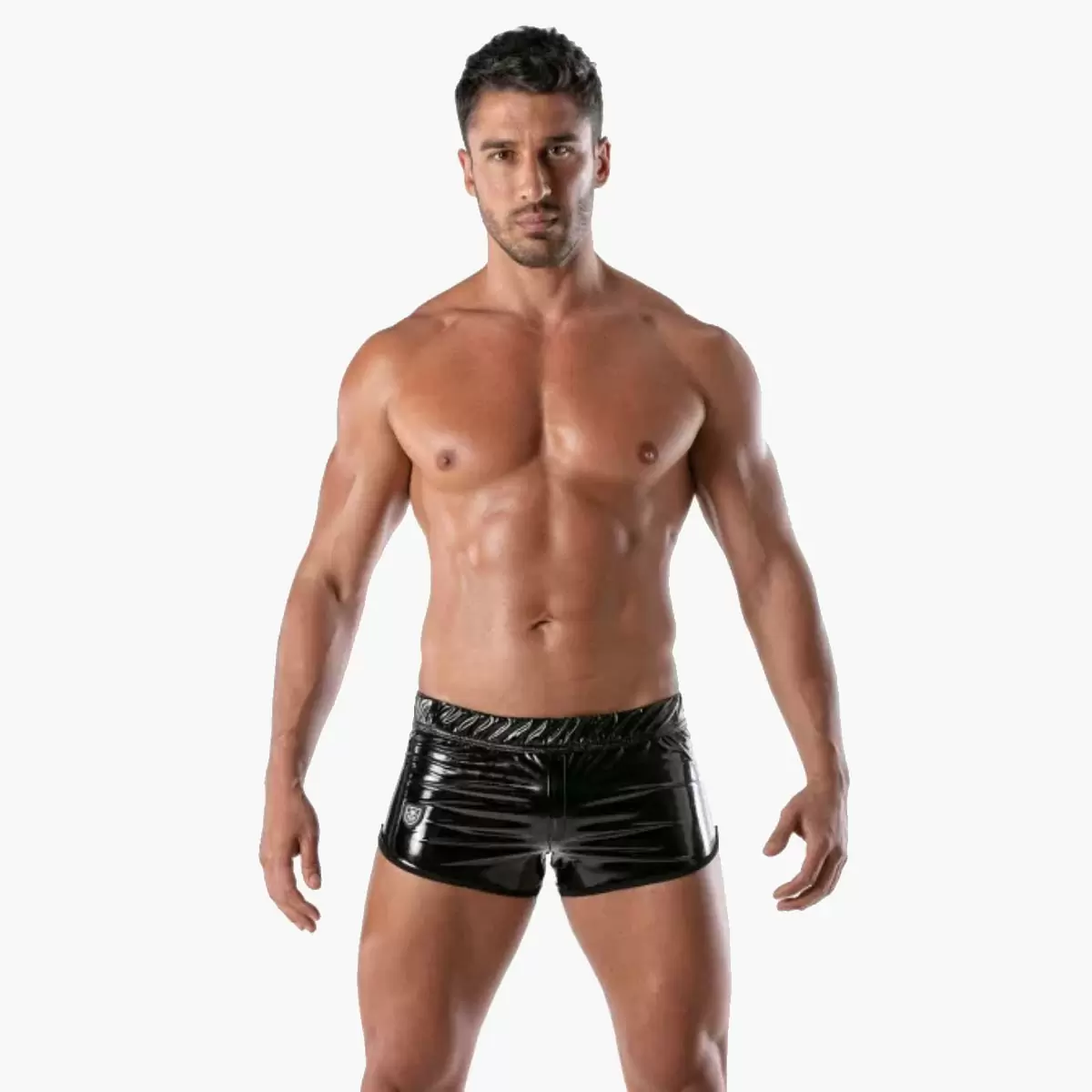 Vinyl Mini Shorts Black