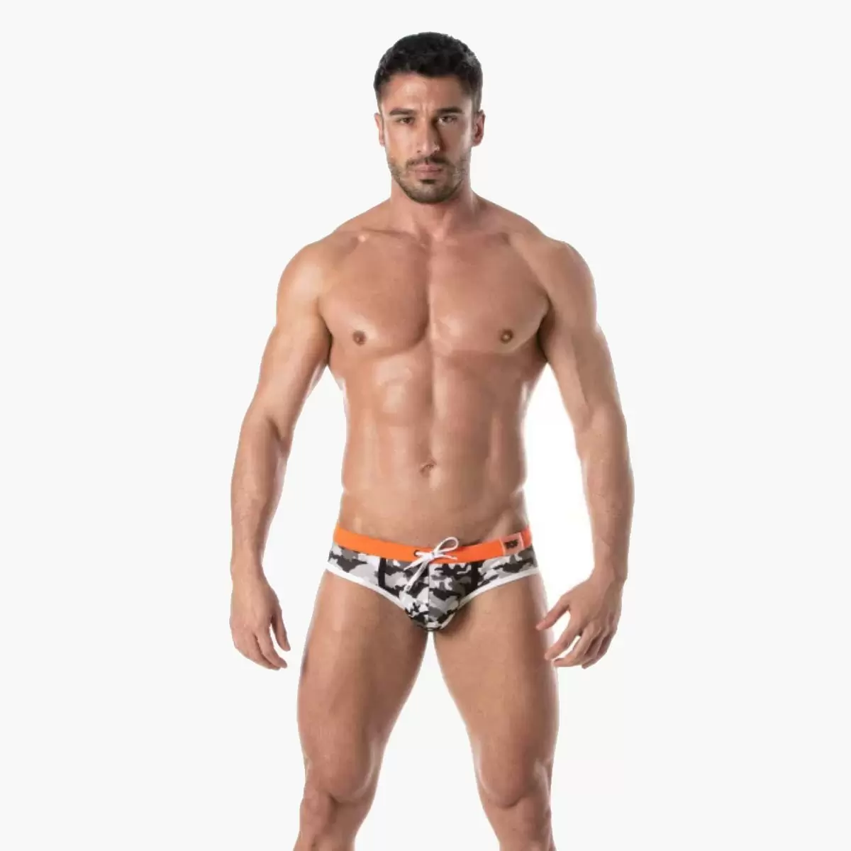 Iconic Swim Briefs – Camo Grey Iconic Swim Briefs – Camo Grey