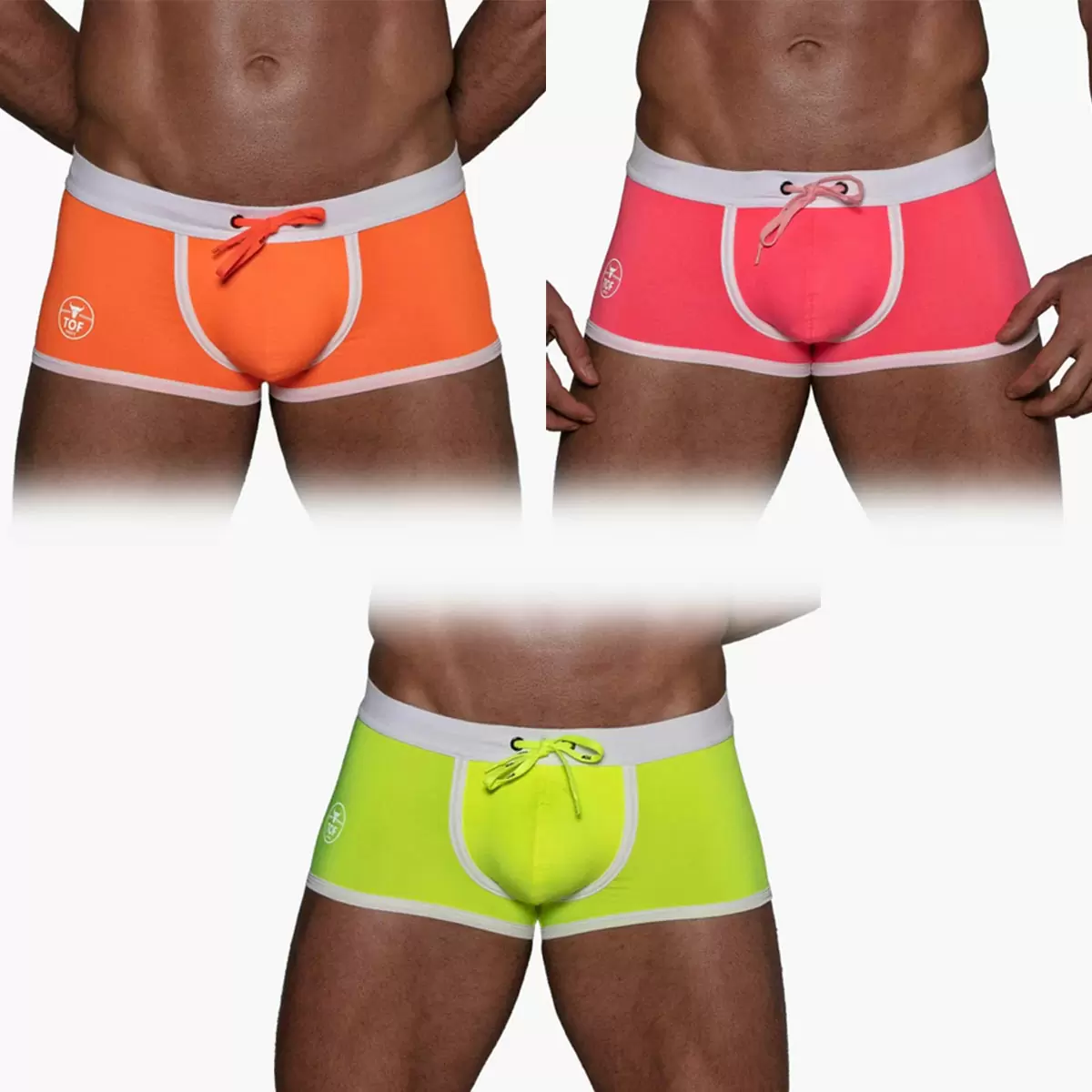 Neon Swim Trunks Yellow Orange Pink Neon Swim Trunks Yellow Orange Pink