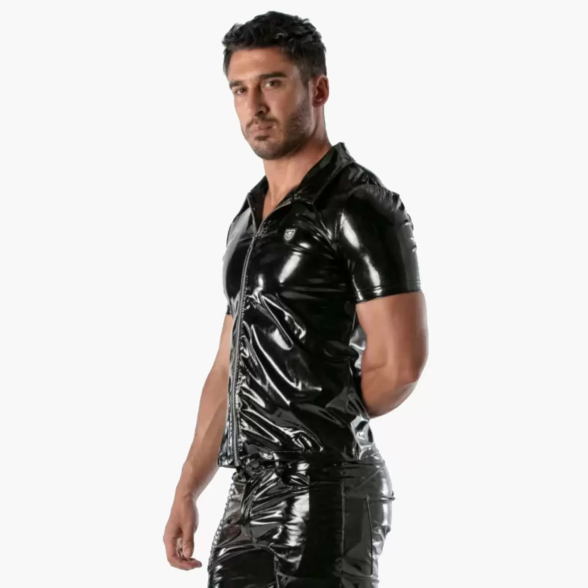 Vinyl zipped vest black Vinyl zipped vest black