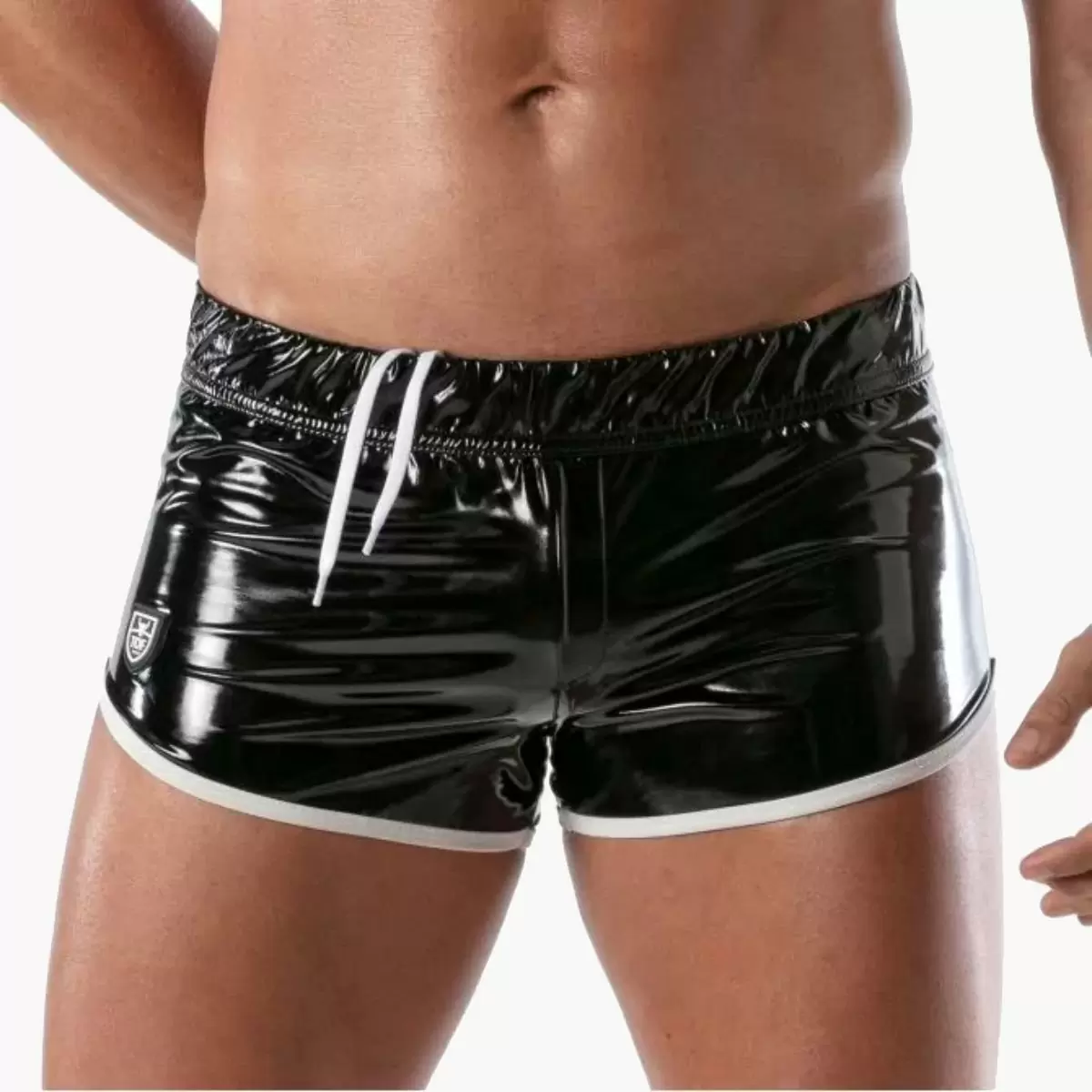 Vinyl Fetish Shorts Black/White