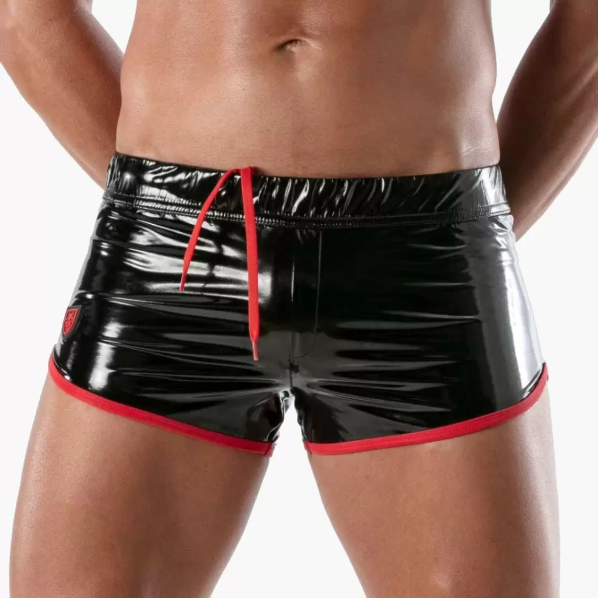 Vinyl Fetish Shorts Black/Red