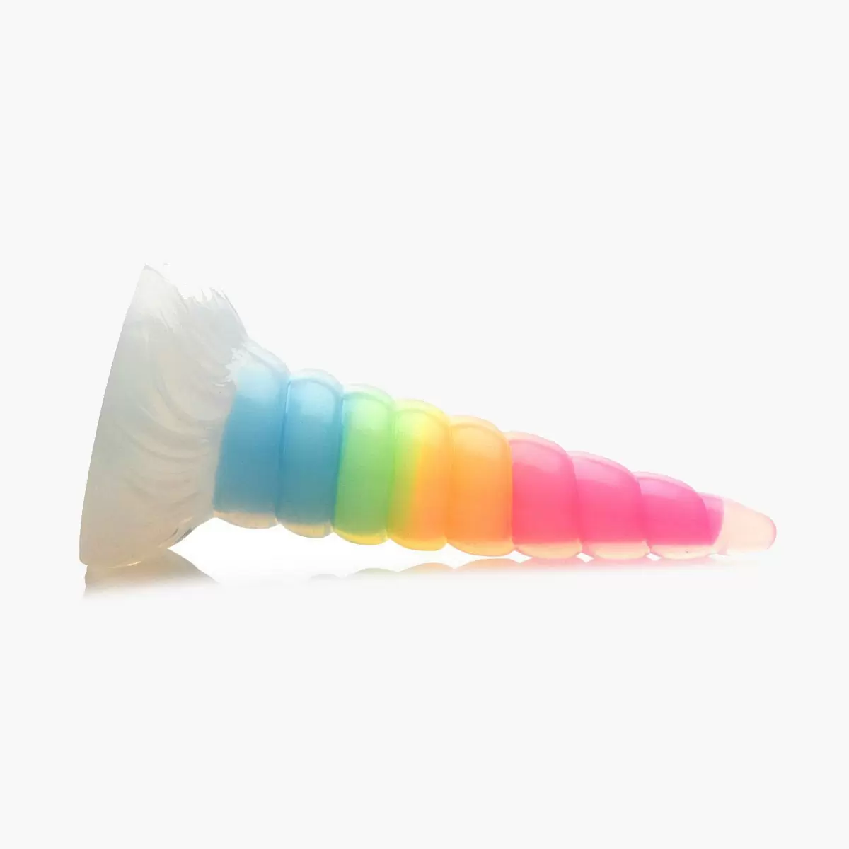 Uni-Glow Glow-in-the-Dark Rainbow Silicone Dildo Uni-Glow Glow-in-the-Dark Rainbow Silicone Dildo